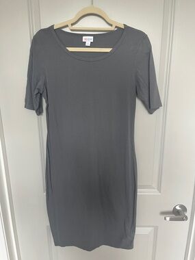 LuLaRoe Gray Solid Mini Dress